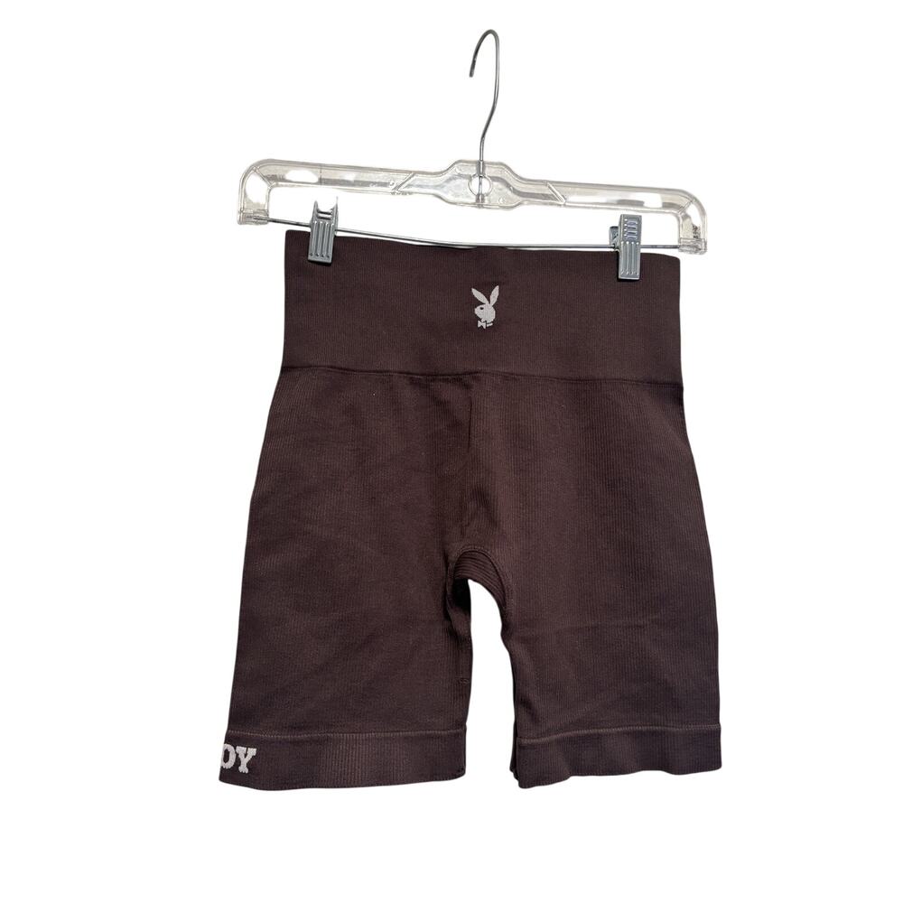 Playboy Brown High Waist Bike Shorts S - Picture 6 of 7